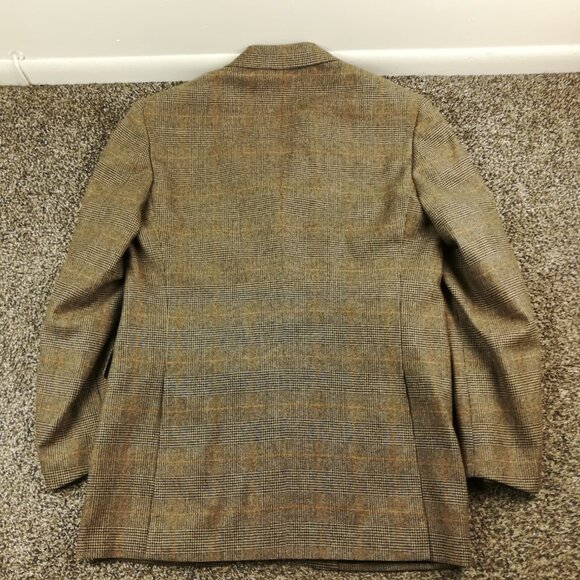 NWOT Alfred Dunhill Suit Wool Cashmere Glen Plaid Beige Brown 38R 30W Italy Made - Picture 8 of 14